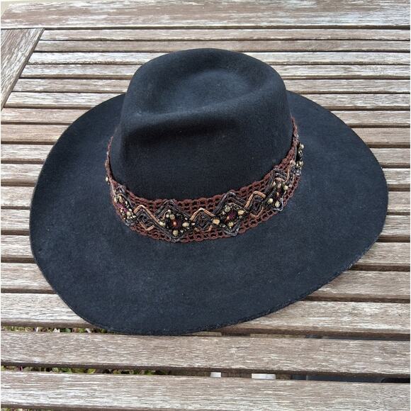 Scala 100% Wool Boho Western Hat Black One Size - Picture 2 of 8